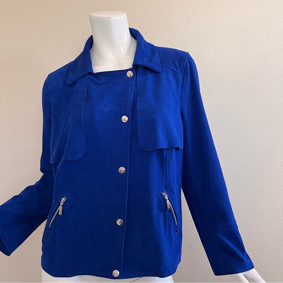 Chico's Jackets & Blazers - Chico's Women's Royal Blue Faux Suede Jacket